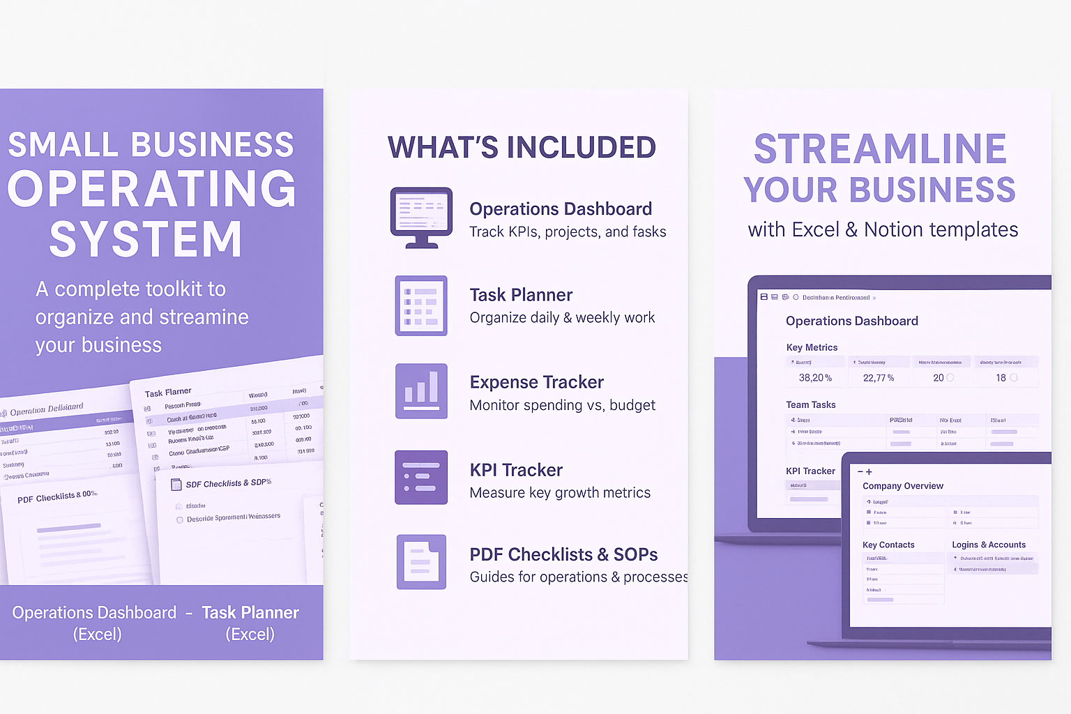 Operating System for Small Businesses via Excel and PDF's