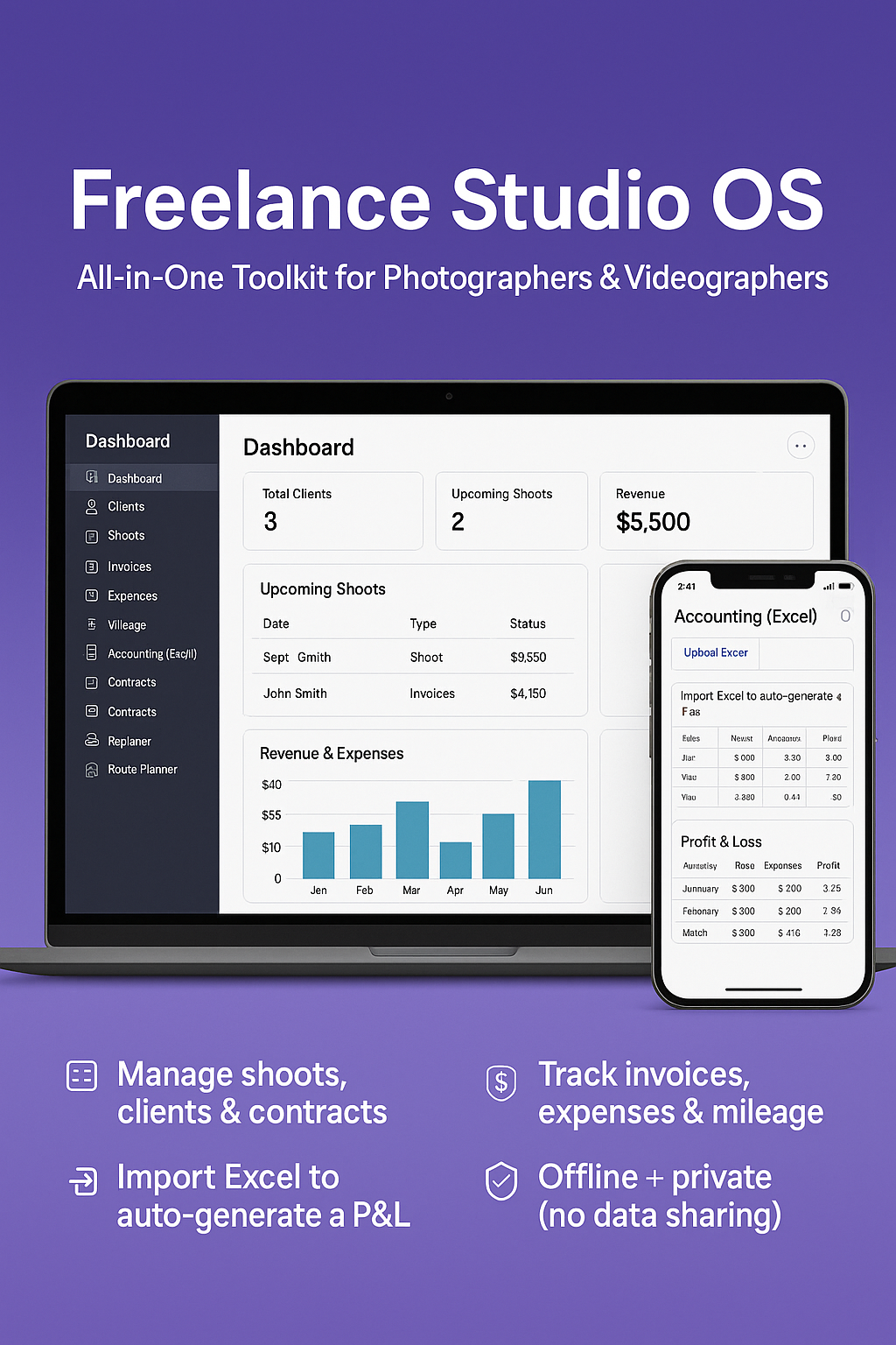 Freelance Studio OS — All-in-One Toolkit for Photographers & Videographers